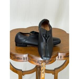 NIB All Black Nu Dance Flat Black Square Toe Loafer Shoe #0368 EU 40